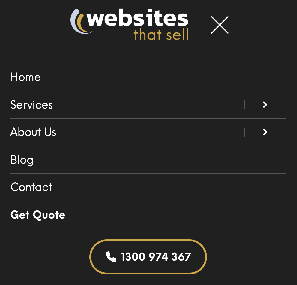 mobile optimisation with call to actions visible